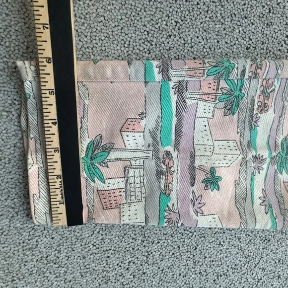 Braxton Jeans Women 11 Pink Tropical Palm Tree Print Beach Retro Stretch - Picture 10 of 13